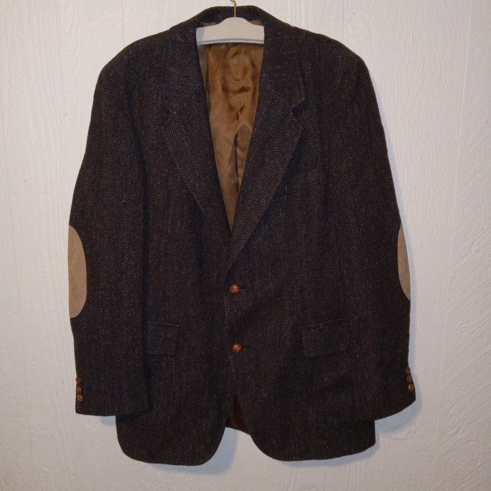 Vintage Pendleton Overcoat Mens 44 Long Brown Virgin Wool Tweed Lined